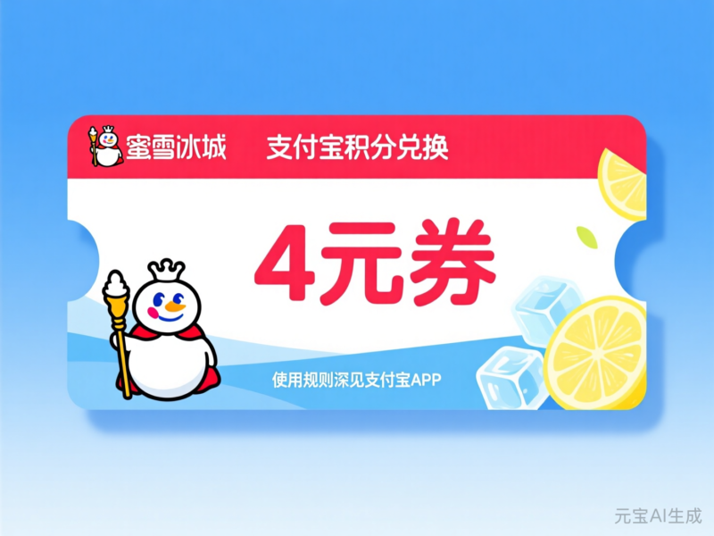 支付宝积分兑蜜雪冰城4元券-售乐资源网