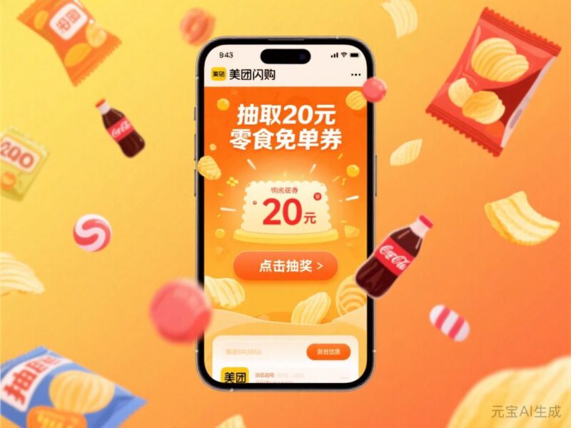 美团闪购抽取20元零食免单券-售乐资源网