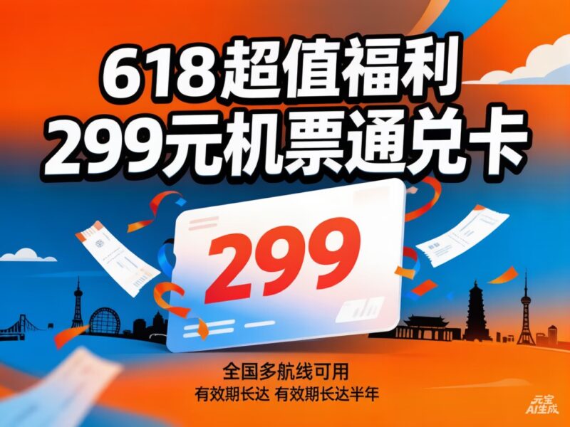 抖音618领299超值机票通兑卡-售乐资源网