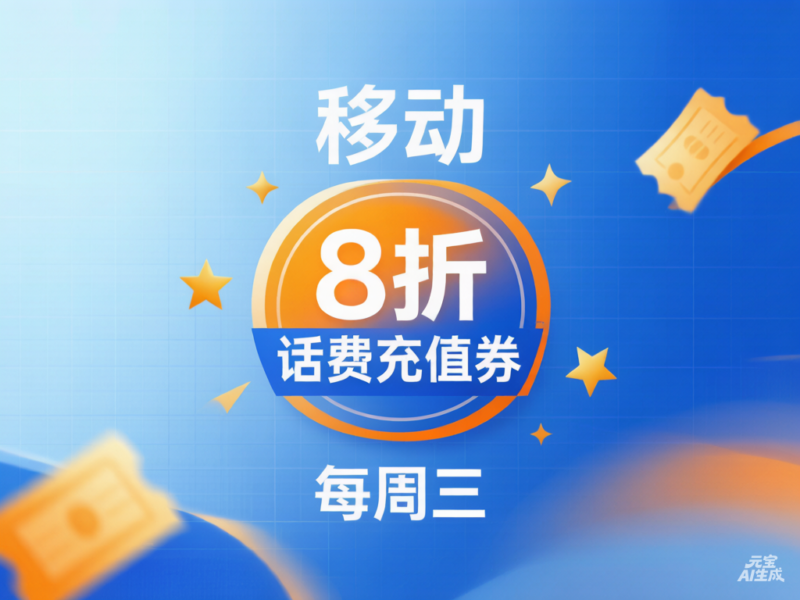 移动每周三抽8折话费充值券-售乐资源网